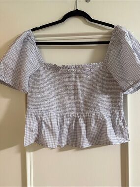 Jcrew Cropped Gingham Top